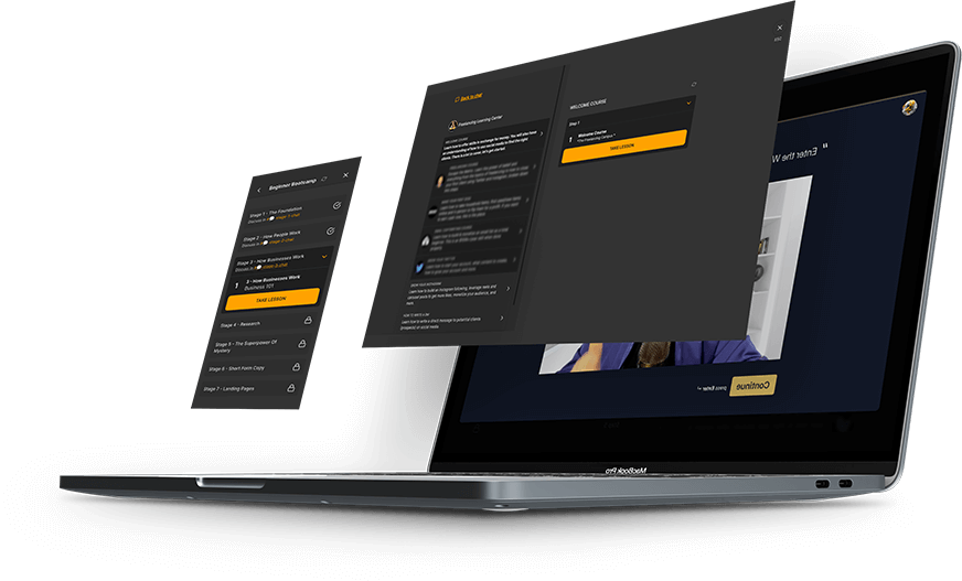 Laptop showing Experience The Real World courses in the app