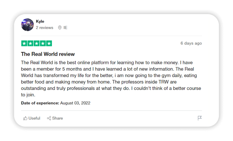 Experience The Real World Trustpilot review