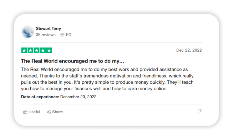Experience The Real World Trustpilot review
